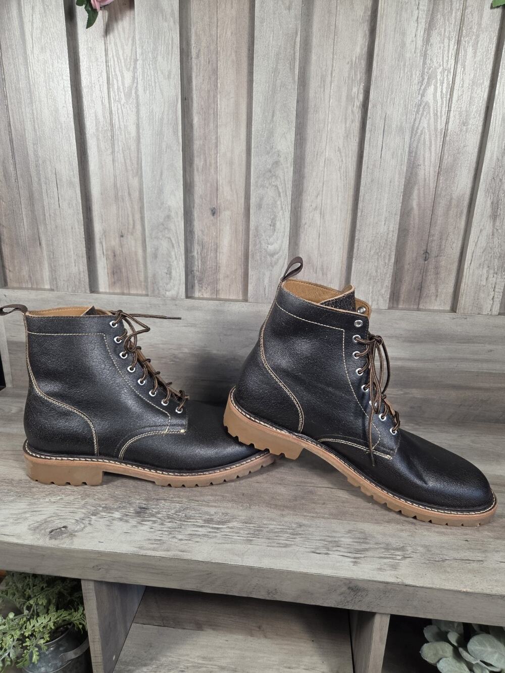Thursday Boot Co Captain Black Rugged & Resilient Leather Lug Boots Men's 13.5